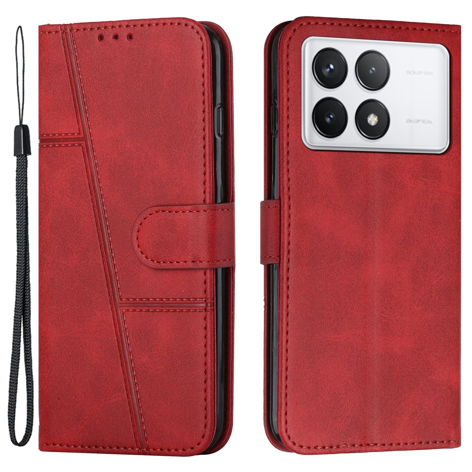 For Xiaomi Redmi K70E 5G / Poco X6 Pro 5G Wallet Case Leather Phone Cover Folding Stand - Black For Xiaomi Redmi K70E 5G / Poco X6 Pro 5G Wallet Case Leather Phone Cover Folding Stand - Black